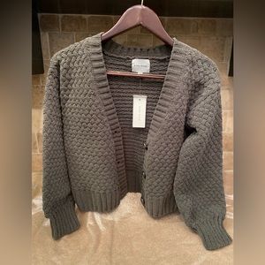 NWT Pink Rose Cardigan Chunky Sweater